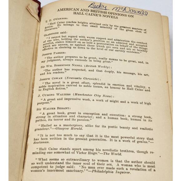 The Master Of Man The Story Of Sin By Hall Caine, Antique Antiquarian Book 1921 - Picture 16 of 16